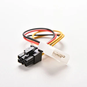 PCI-E Graphic Card Power Connector Cable Adapter 4-Pin to 6-Pin Molex New CC - Afbeelding 1 van 6