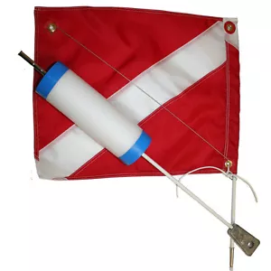Flotador de buceo JCS con bandera de nailon 14x18, tapas azules - Imagen 1 de 3