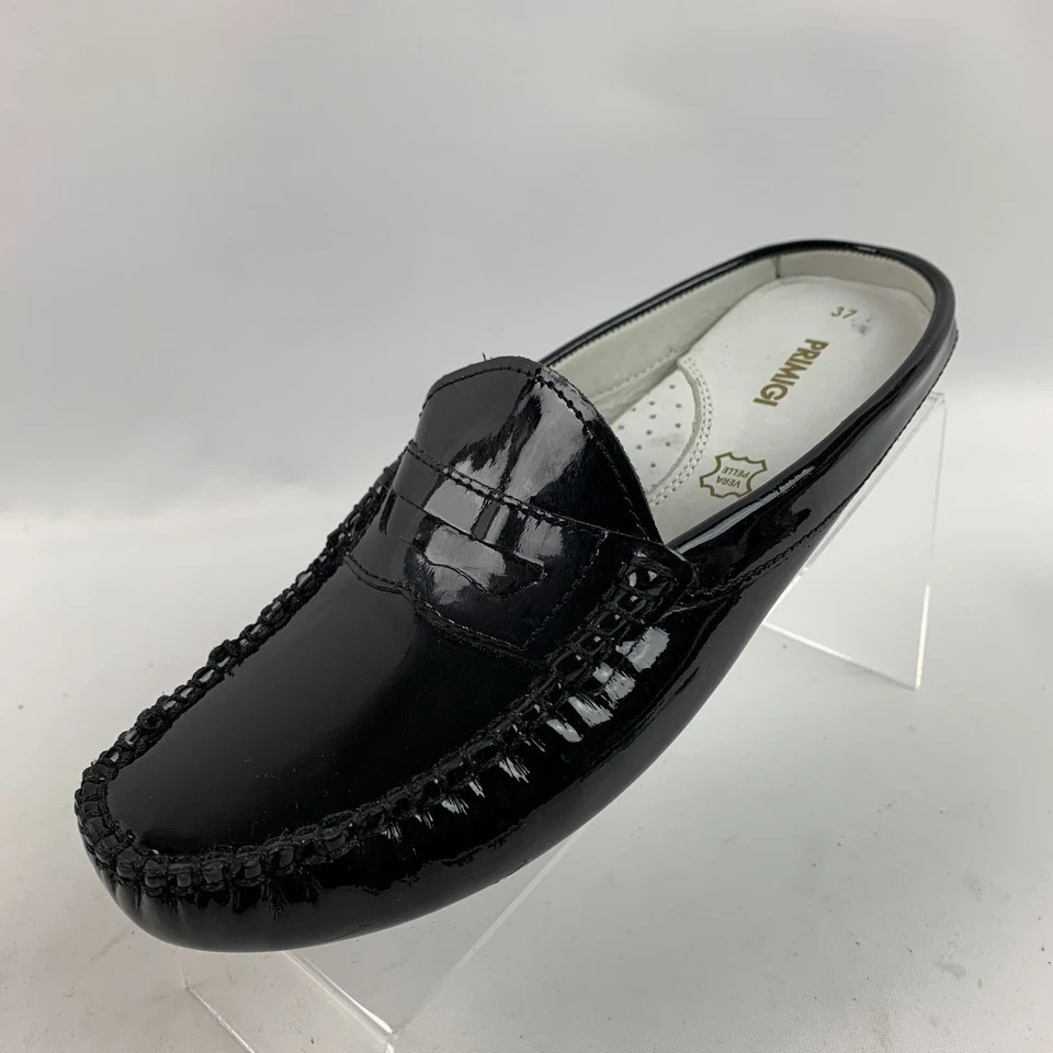 Primigi Driving Mule Mocasines Negro Charol Puntera Redonda Zapatos EU37/US6.5 NUEVO Foto 1 de 4