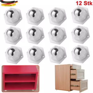 12x Möbelrollen Kugelrollen für Möbel Schrankrollen Klein Kugelrolle Rollen - Bild 1 von 12