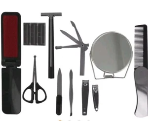 Set toelettatura da viaggio uomo 12 pezzi custodia da viaggio compatta - Foto 1 di 2