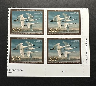 WTDstamps - #RW90 2023 - Federal Duck Stamp - Mint OG NH **Bottom Right Block** - Image 1 of 2