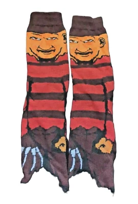 Mens FREDDY KRUEGER CREW SOCKS Unisex Horror Movie Novelty Elm Street Character - Image 1 of 4