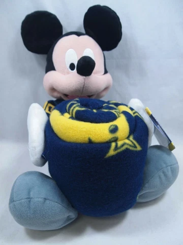 NCAA Michigan Wolverines Disney Mickey Mouse Hugger 40"x50" Throw Blanket Set Cover