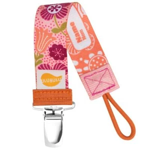 Floral Mauve Pacifier Clip - Girls - Ulubulu Binky Clip works with all pacifiers - Picture 1 of 3