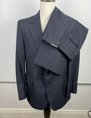 Vintage Warren Sewell Men's Gray Pinstripe Western 2pc Suit 42R 30x33 Pants - Image 1 of 4