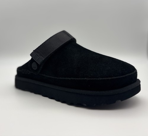 SANDALI UGG GOLDENS ZOCCOLI SCAMOSCIATI NERI PLATEAU DONNA US 7 UK 5 EUR 38 NUOVI CON SCATOLA