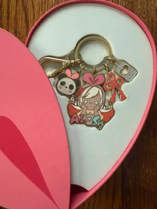 Sky Kizuna AI Children Of The Light Keychain Voice Key Ring Brass Pink used FS S - Picture 1 of 3