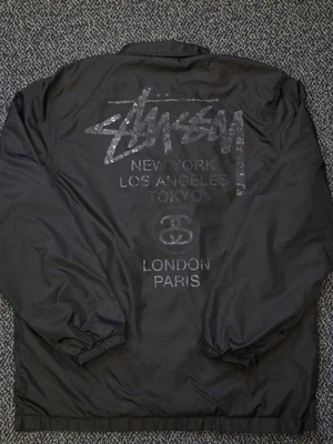Stussy Jacket Size Medium Nylon Faded Graphics Tokyo London - Image 1 of 4