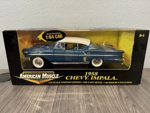 1958 Chevy Impala Blue 1:18 American Muscle ERTL DieCast MIB - Picture 1 of 10