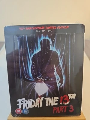 FRIDAY  THE  13TH  PART  3  BLU-RAY  4OTH  ANNIVERSARY  STEELBOOK,  BRAND  NEW  - Image 1 of 4
