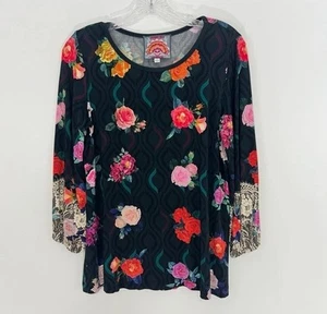 Top Johnny Was Rosa Encaje Manga Abullonada Estampado Floral Talla Pequeña - Imagen 1 de 9