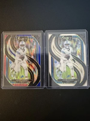 2024 Panini Select Prizm Kerby Joseph #177 TS8 White Shock /199 & Red/Blue Shock - Image 1 of 4