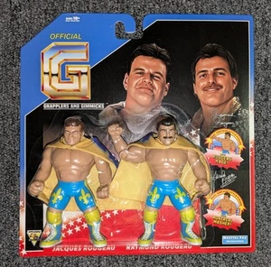 WWE ROUGEAU BROTHERS WWF HATTEL TOYS Grapplers and Gimmicks NUOVO retrò Hasbro - Foto 1 di 3