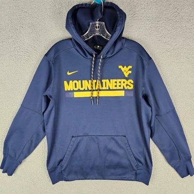 West Virginia Mountaineers Hoodie Sweatshirt Mens Medium Nike Dri FIt 866279-419 - Image 1 of 4