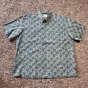 Reyn Spooner Hawaiian Shirt Size L Blue Floral Limited Series Button Down - Picture 1 of 7
