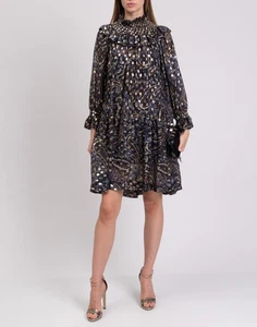 RRP€580 P.A.R.O.S.H. Sheath Dress Size S Silk Blend Paisley Made in Italy - Picture 1 of 8