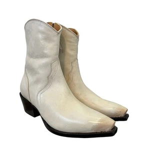 Tecovas The Dakota Women's Cowgirl Boots Size 8.5 Whitewash Bovine Western NWOB - Picture 1 of 16