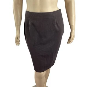 Eileen Fisher Dark Brown Knit Pencil Skirt Size L - Picture 1 of 7