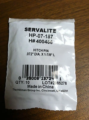 PINO DE ENGATE 0,072" DIÂMETRO X 1-7/8" COMPRIMENTO, LOTE DE 20 PINOS AÇO ZINCADO - Imagem 1 de 2