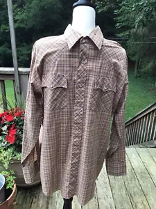 Vintage Chute #1 Pearl Snap Western Shirt Herren große karierte Streifen 16-16,5 Zoll - Bild 1 von 5