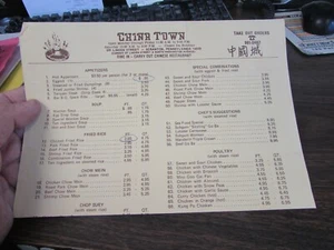 VINTAGE - CHINA TOWN - SCRANTON PA MENU - VERY GOOD - Picture 1 of 1