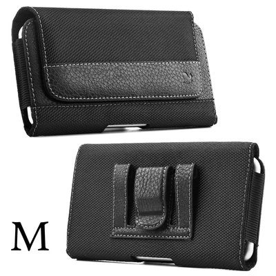 For SAMSUNG GALAXY J3 / J3 Emerge - BLACK Suede Pouch Belt Clip Holster Case - Image 1 of 4