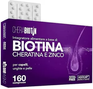 160 pz Cherabiotin, integratori per capelli a base di Biotina Cheratina e Zinco - Foto 1 di 6