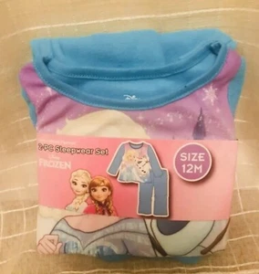 Neu mit Etikett - Disney Frozen Mädchen - 12 Monate Nachtwäsche Set - blau - Shirt, Hose - Bild 1 von 6