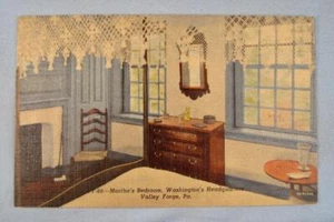 Marthas Bedroom George Washington Headquarters Valley Forge Linen Postcard (O) - Picture 1 of 2