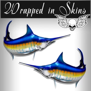 Calcomanías para RV gráficos 2 pegatinas de pescado azul Marlin 25" calcomanías gráficas barco RV # 4.5 - Imagen 1 de 1