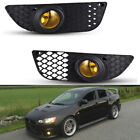 For 2009-2015 Mitsubishi Lancer Fog Lights Yellow Lens Bumper Replacement Lamps 