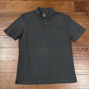 George Combed Cotton Blend Polo Short Sleeve Shirt Gray Men’s Size MED 38-40