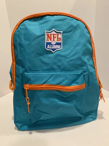 Rare NFL Alumni Backpack Book Bag Miami Dolphins Colors Old School Cover
