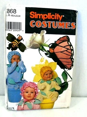 Simplicity Costume Pattern 7868 Toddler Flower Bee Butterfly Photo Shoot Uncut - Image 1 of 2
