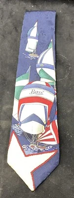 BAJO HOMBRE CORBATA ROJO AZUL MARINO AMARILLO CON VELEROS 4 X 56 Foto 1 de 4