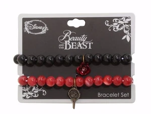 SET BRACCIALE ELASTICO DISNEY BEAUTY AND THE BEAST BELLE PERLINE CON 2 CHARMS - Foto 1 di 2