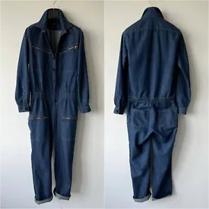 Women's Rare APC Denim Jumpsuit Overalls Jacket Blue Size M - Picture 1 of 13