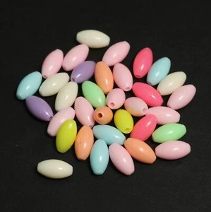 100 gm, 14x7mm, Acrylic Multicolor Oval Beads - Picture 1 of 8