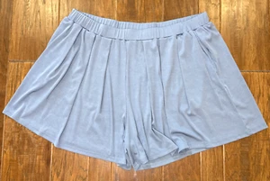 Cider Shorts 3X Blue Flowy Pockets Pleated Elastic Waist Pull On Baggy 4" Plus - Picture 1 of 6