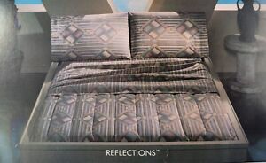 Vintage Pacific Reflections King Size Waterbed Sheet Set 4 Piece Abstract New