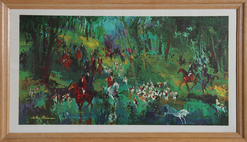 LeRoy Neiman, Caza del Unicornio, Lienzo Transferencia Impresión, Firmado en la placa Foto 1 de 1