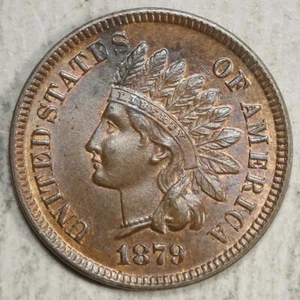 1879 Indian Cent Uncirculated, Original Unc, Red Brown? 0514-05 - Picture 1 of 5