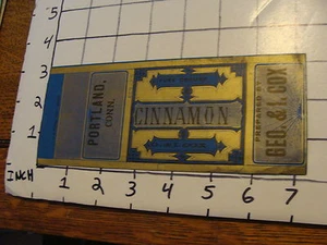 Vintage Early Paper: 1800's Geo & I.Cox CINNAMON LABEL unused, SO COOL blue gold - Picture 1 of 2