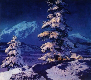 Maxfield Parrish Moonlight-Deep Snow 22x30 Hand Numbered Edition Art Deco Print - Picture 1 of 1