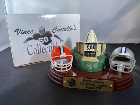RARE 1999 HOF GAME CLEVELAND BROWNS vs COWBOYS PLAQUE 918/1000 Vince Costellos Cover