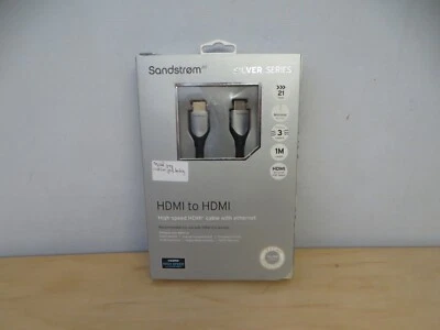 1M SANDSTROM Silver Series S1HDM215 High Speed HDMI To HDMI Cable  VGC - Image 1 of 4