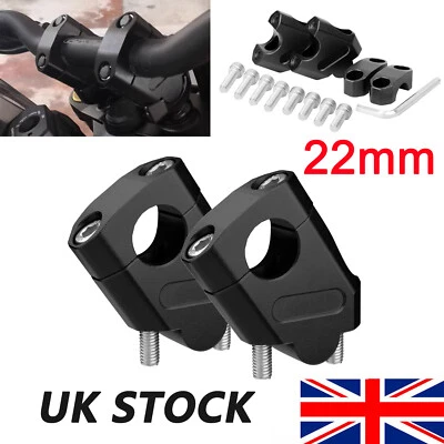 22mm 7/8'' Universal Handlebar Riser Clamp Mount Bracket Clamp Riser Extend CNC - Image 1 of 4