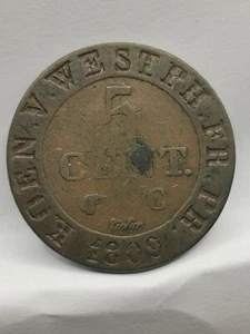 5 CENTIMES 1809 C CASSEL JEROME BONAPARTE ALLEMAGNE WESTPHALIE / GERMANY - Picture 1 of 3