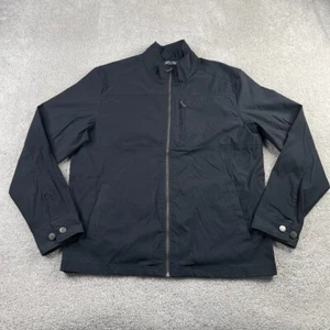 Orvis Jacket Mens Large Black Stretch Nylon Windbreaker Full Zip Pockets - Picture 1 of 15